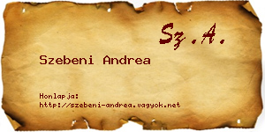 Szebeni Andrea névjegykártya