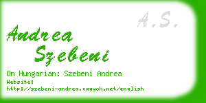 andrea szebeni business card